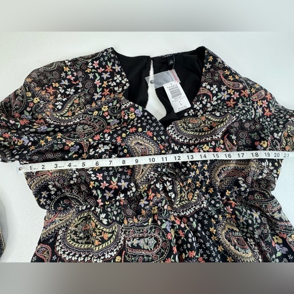 NWT Torrid Black Chiffon Floral Paisley Lined Mini Dress Size L 12 - Picture 4 of 12